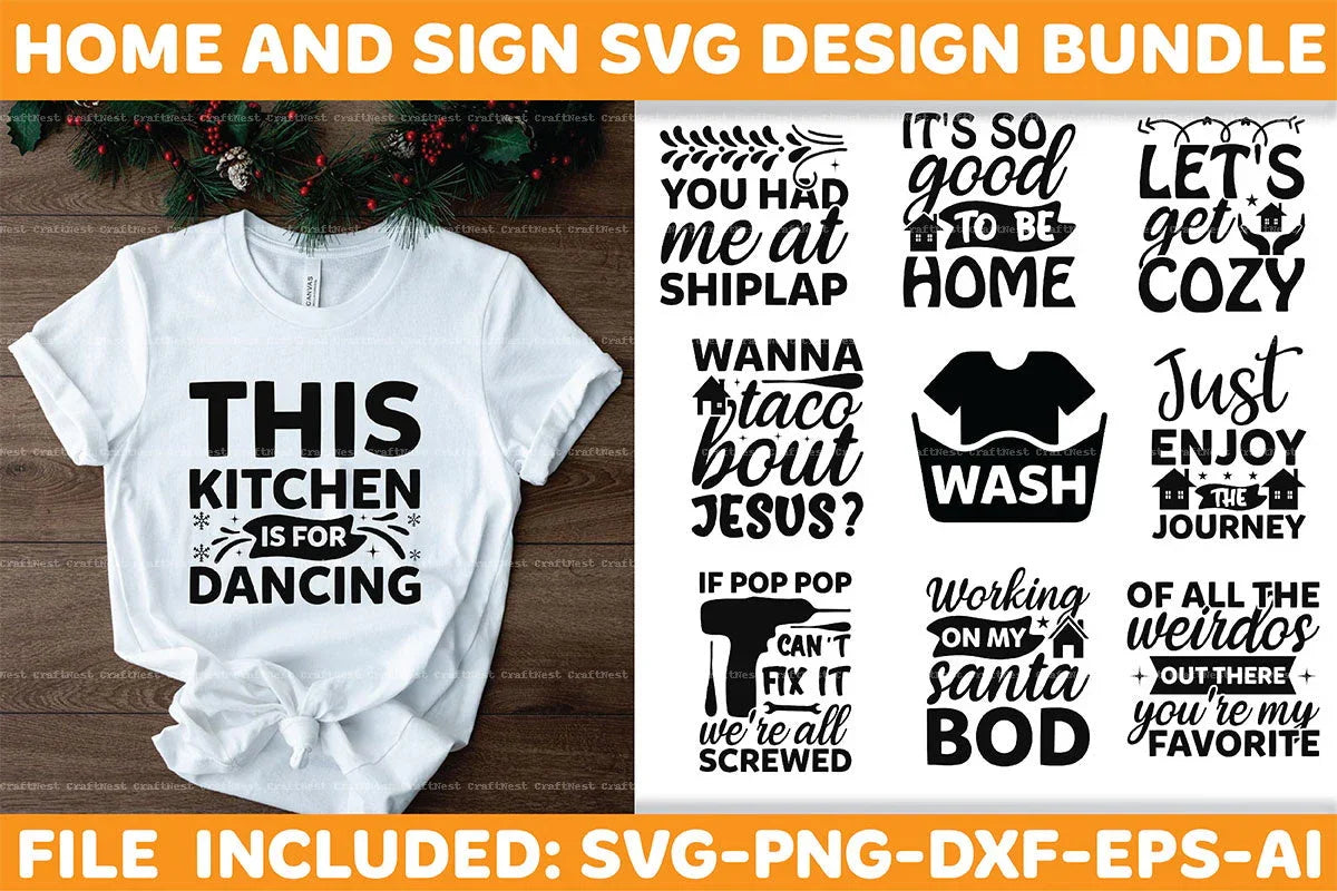 Home & Sign Design SVG Bundle