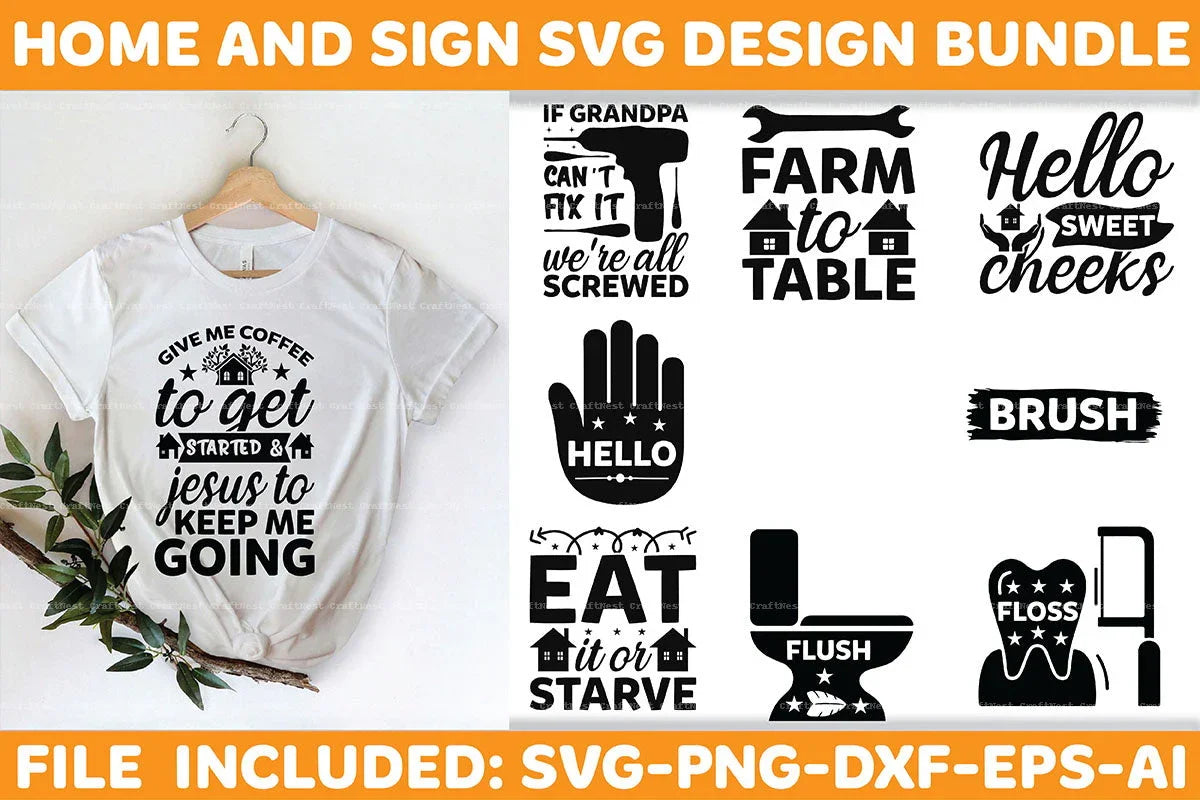 Home & Sign Design SVG Bundle