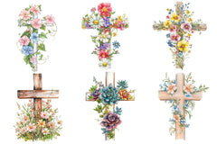 Summer Floral Cross Clipart - CraftNest - Digital Crafting and Art