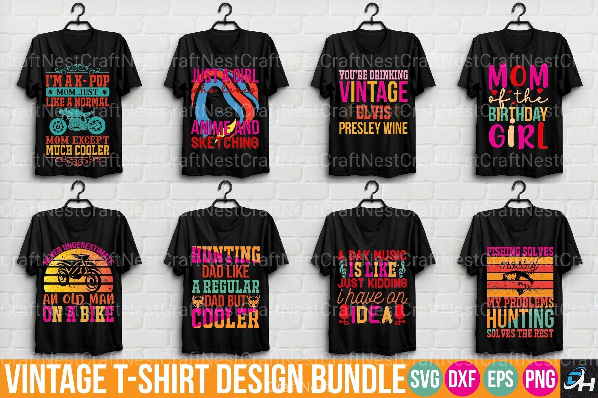 Vintage T Shirt Design Bundle - CraftNest - Digital Crafting and Art