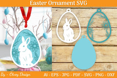 Bunny Easter Layered Ornaments SVG Bundle - CraftNest - Digital Crafting and Art