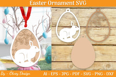 Bunny Easter Layered Ornaments SVG Bundle - CraftNest - Digital Crafting and Art