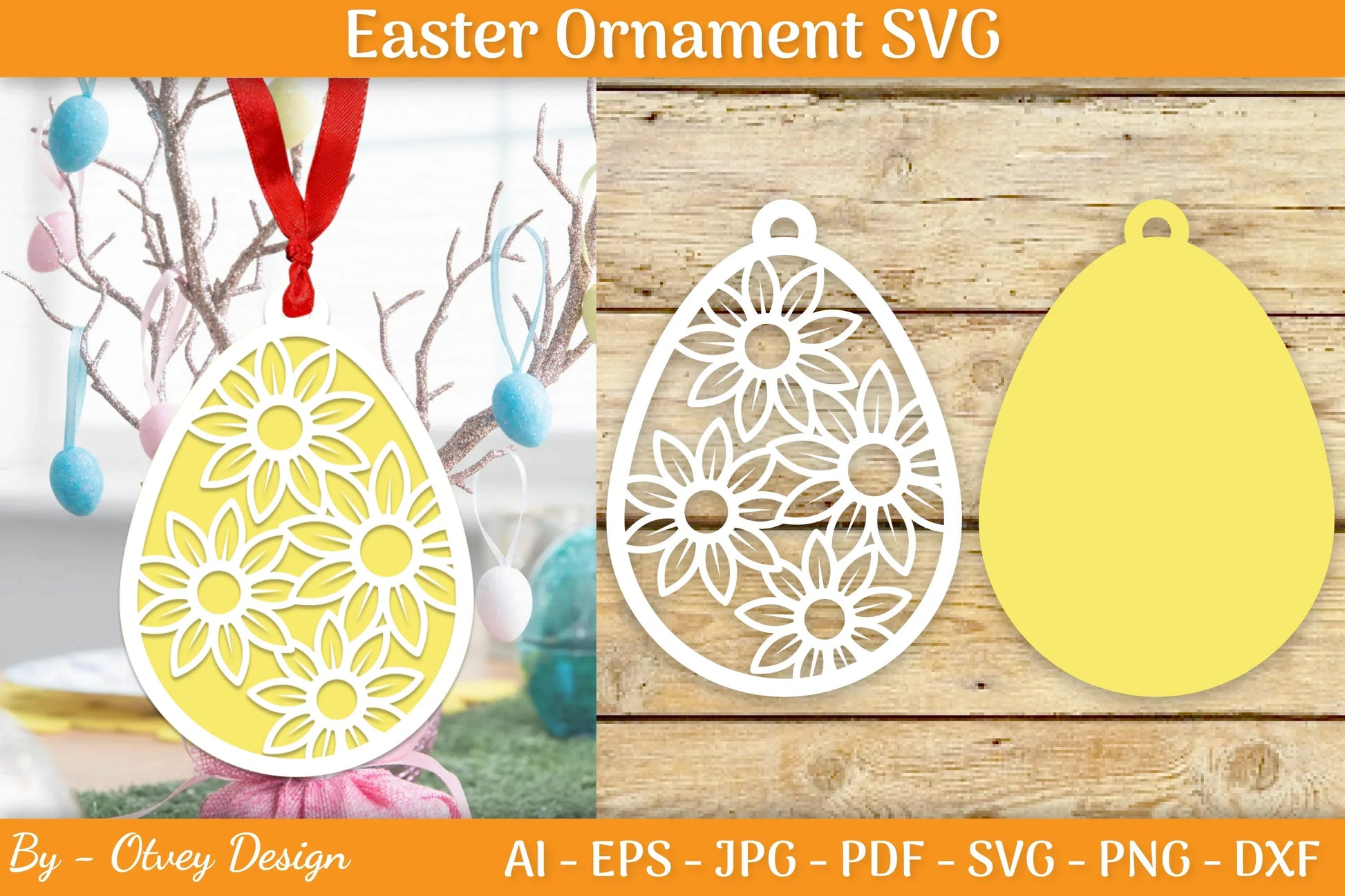 Bunny Easter Layered Ornaments SVG Bundle - CraftNest - Digital Crafting and Art