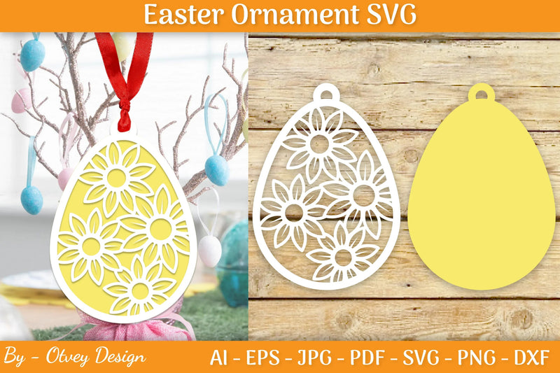 Bunny Easter Layered Ornaments SVG Bundle - CraftNest - Digital Crafting and Art