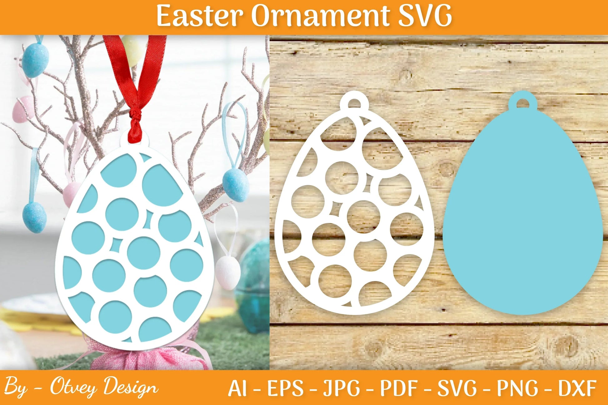Bunny Easter Layered Ornaments SVG Bundle - CraftNest - Digital Crafting and Art