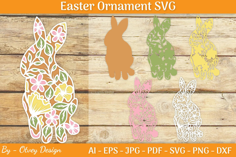 Bunny Flower Layered Papercut SVG Bundle - CraftNest - Digital Crafting and Art