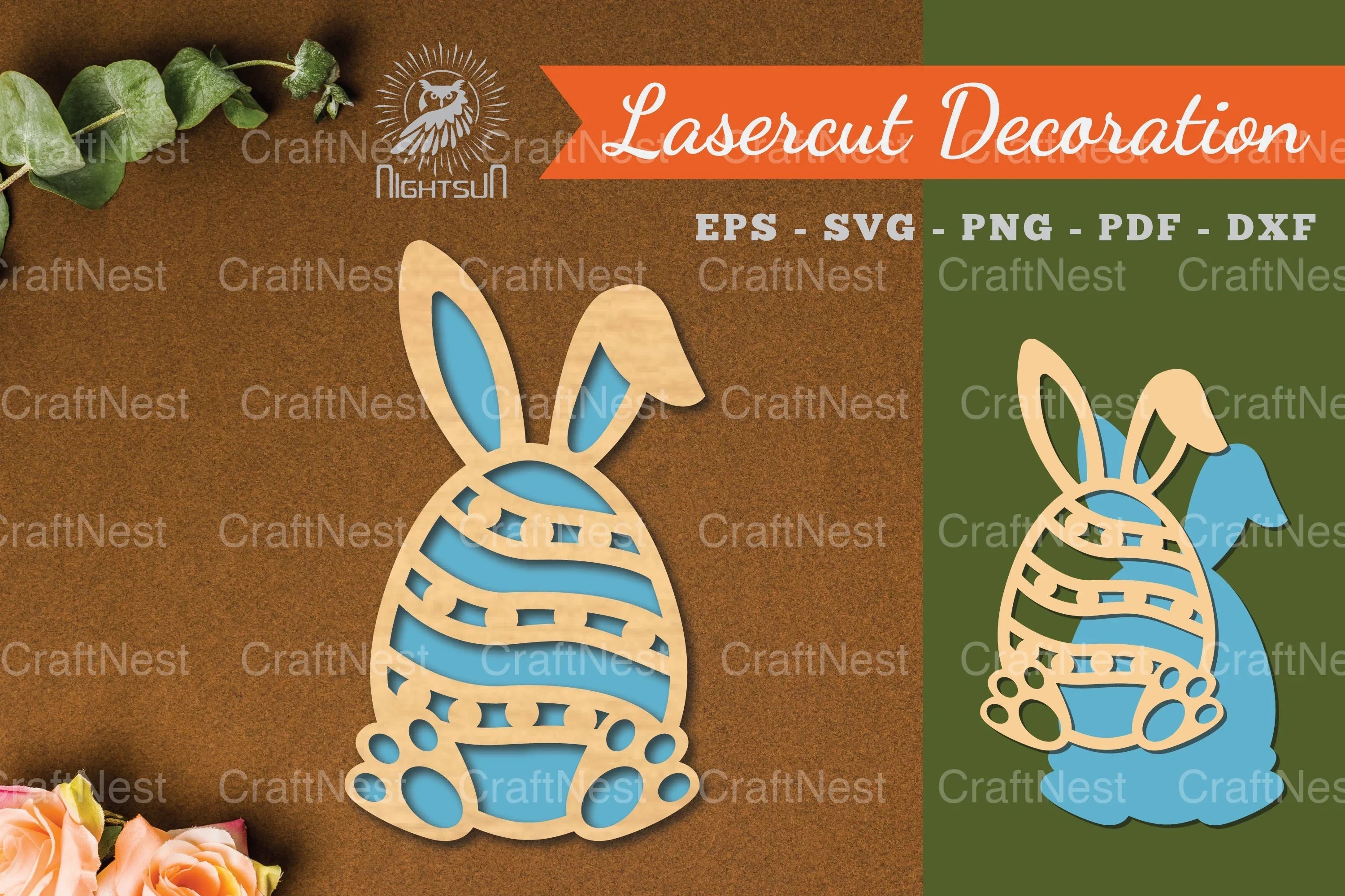 Bunny Egg Laser Cut Decoration Clipart Bundle - CraftNest - Digital Crafting and Art