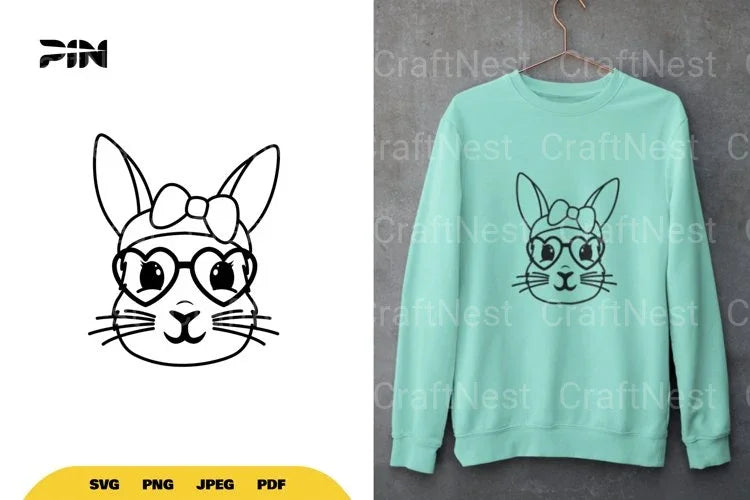Bunny Wearing Bandana SVG Bundle - CraftNest - Digital Crafting and Art