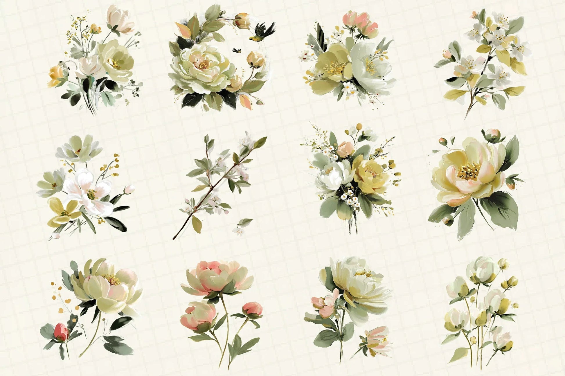 Bunny and Blooms Clipart Bundle - CraftNest - Digital Crafting and Art