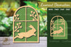 Bunny in the Window Laser Cut Decoration Clipart