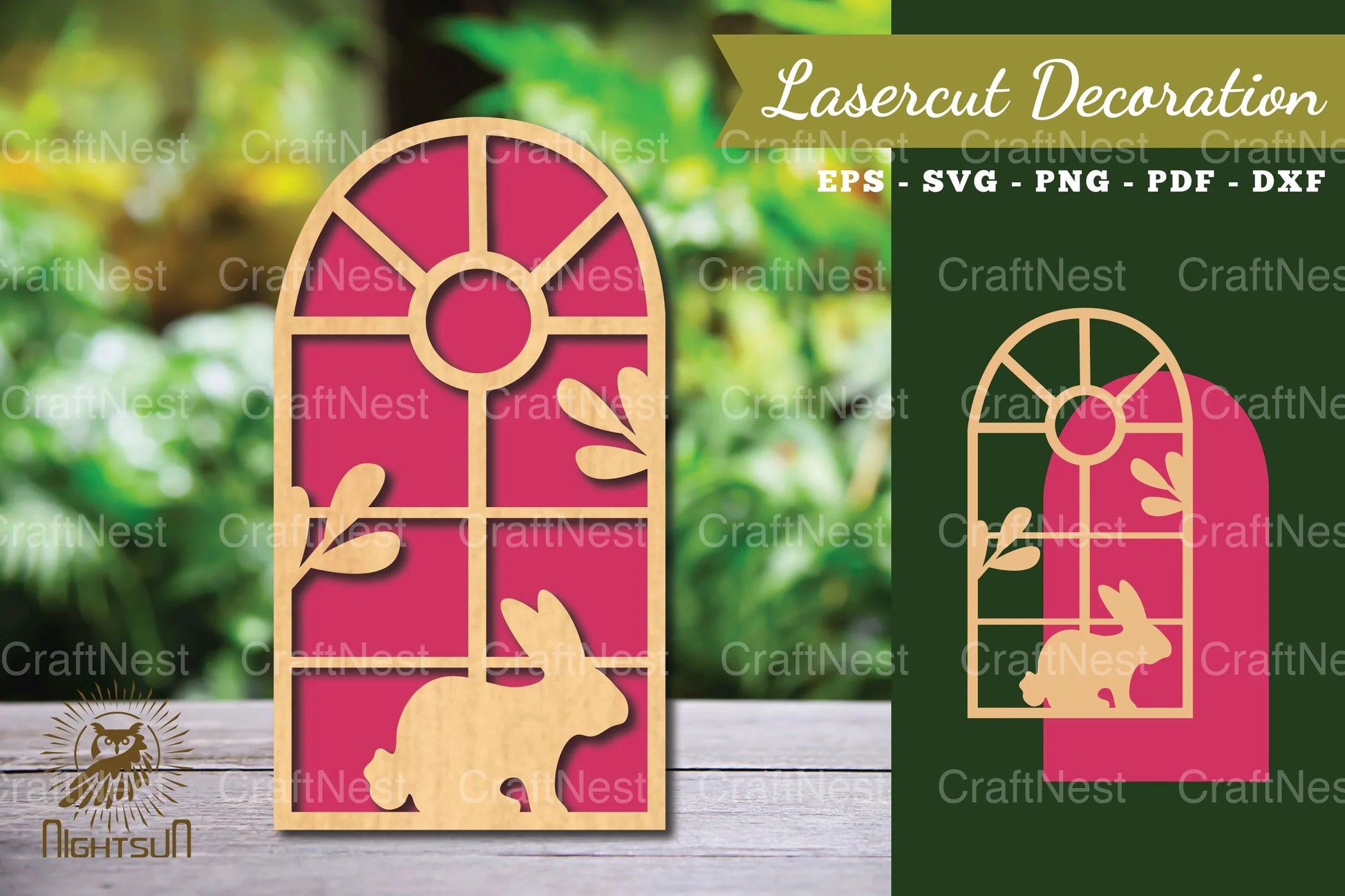 Bunny in the Window Laser Cut Decoration Clipart Bundle - CraftNest - Digital Crafting and Art