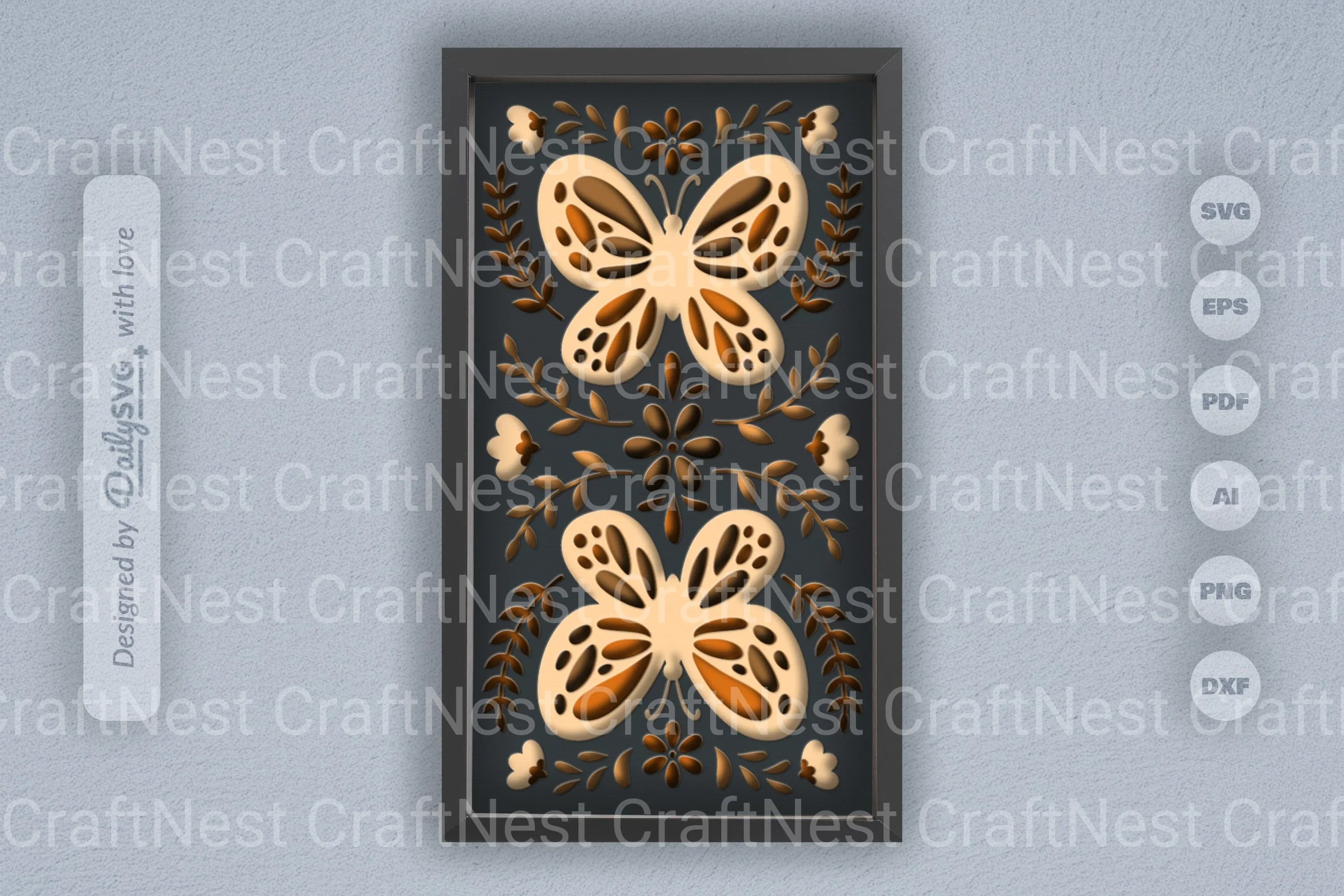 Butterflies Folk Art Papercut SVG Bundle - CraftNest - Digital Crafting and Art