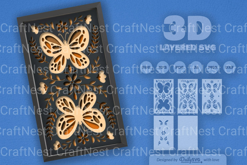 Butterflies Folk Art Papercut SVG Bundle - CraftNest - Digital Crafting and Art