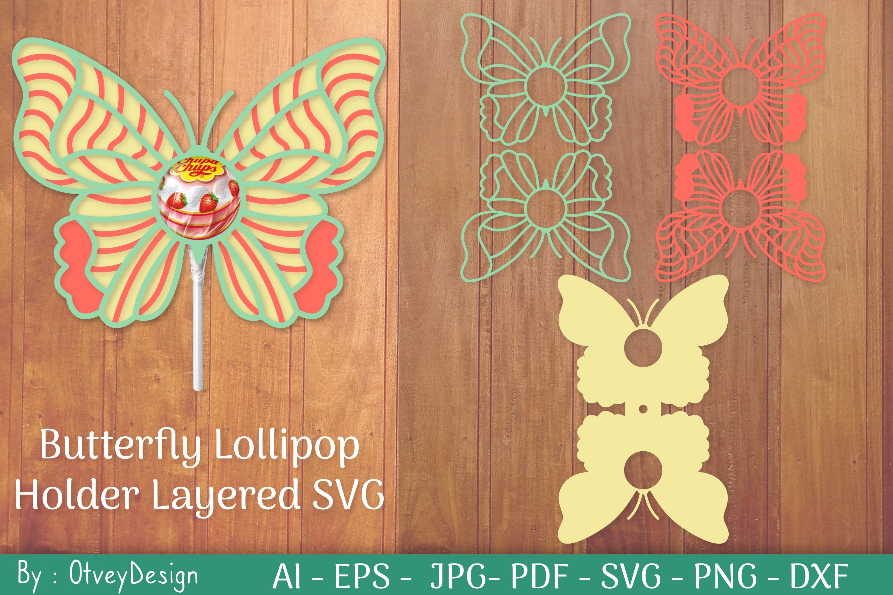 Butterfly Lollipop Holders SVG Bundle