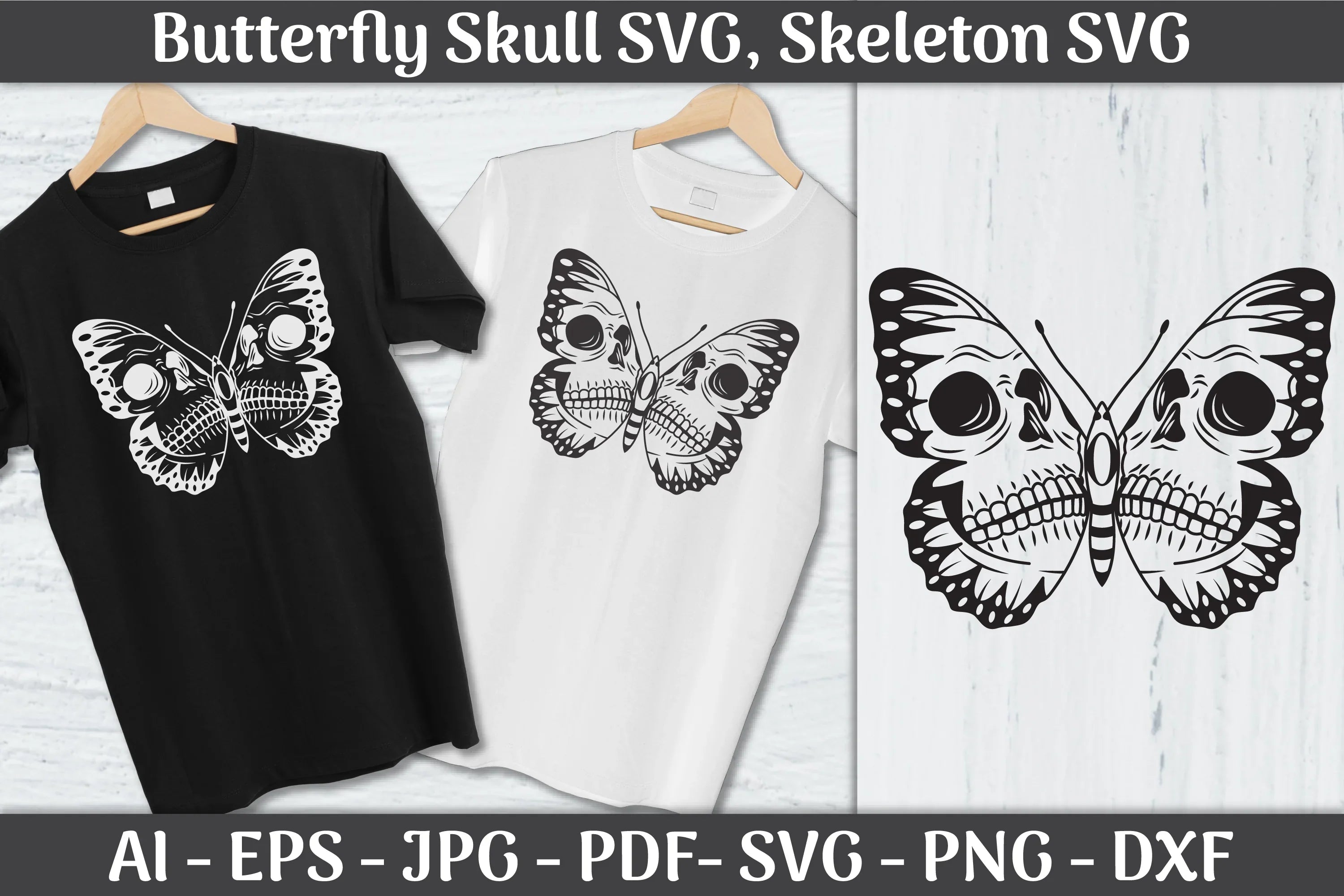 Butterfly Skull Skeleton SVG Bundle - CraftNest - Digital Crafting and Art