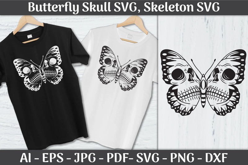 Butterfly Skull Skeleton SVG Bundle - CraftNest - Digital Crafting and Art