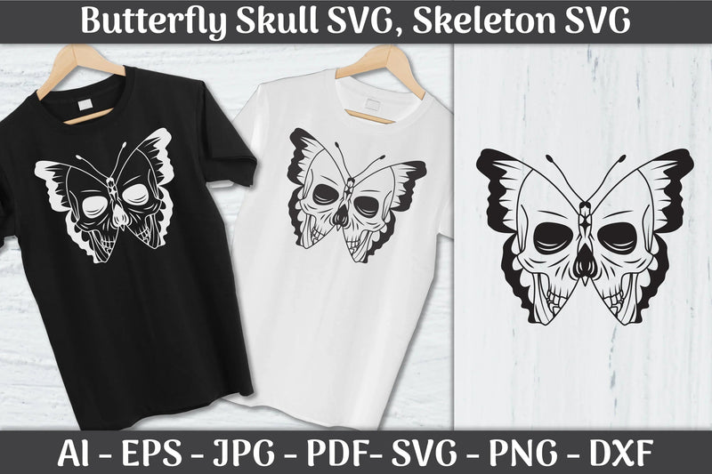 Butterfly Skull SVG Bundle: Skeleton SVG Collection - CraftNest - Digital Crafting and Art