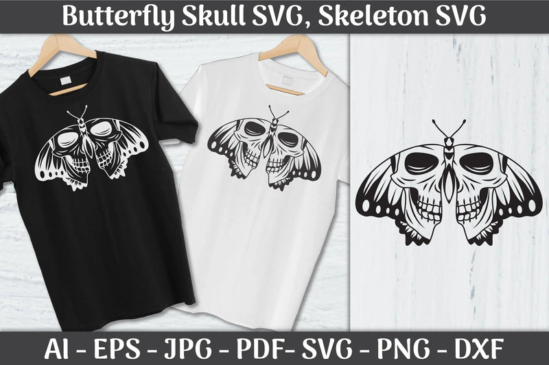 Butterfly Skull & Skeleton SVG Bundle1 - CraftNest - Digital Crafting and Art