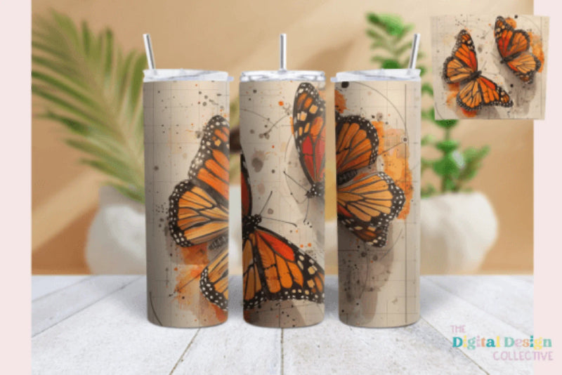 Monarch Butterfly Tumbler Wrap Bundle - CraftNest - Digital Crafting and Art