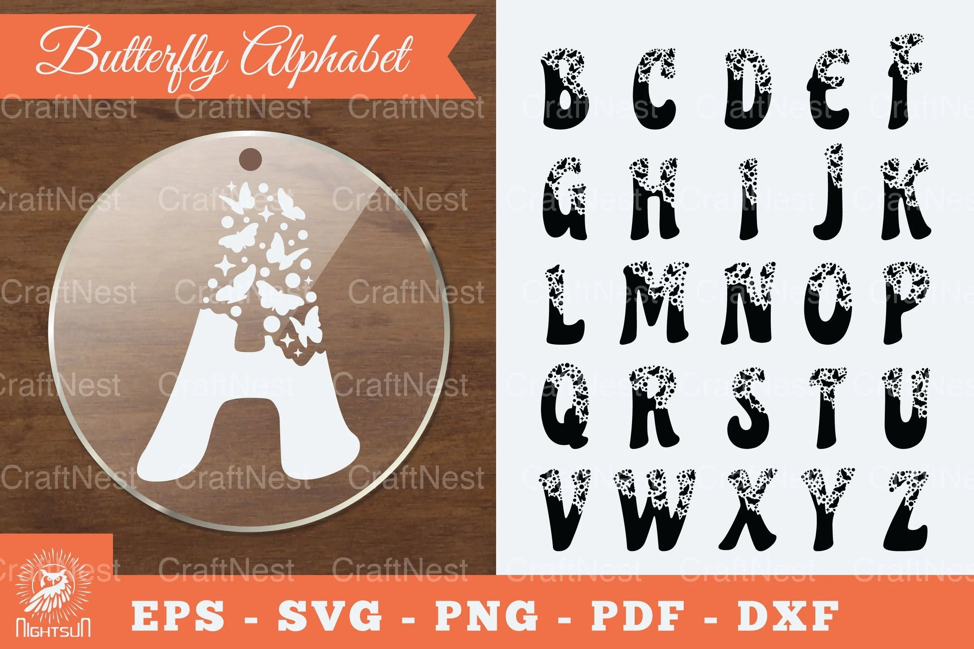 Butterfly Alphabet Silhouette Clipart Bundle - CraftNest - Digital Crafting and Art