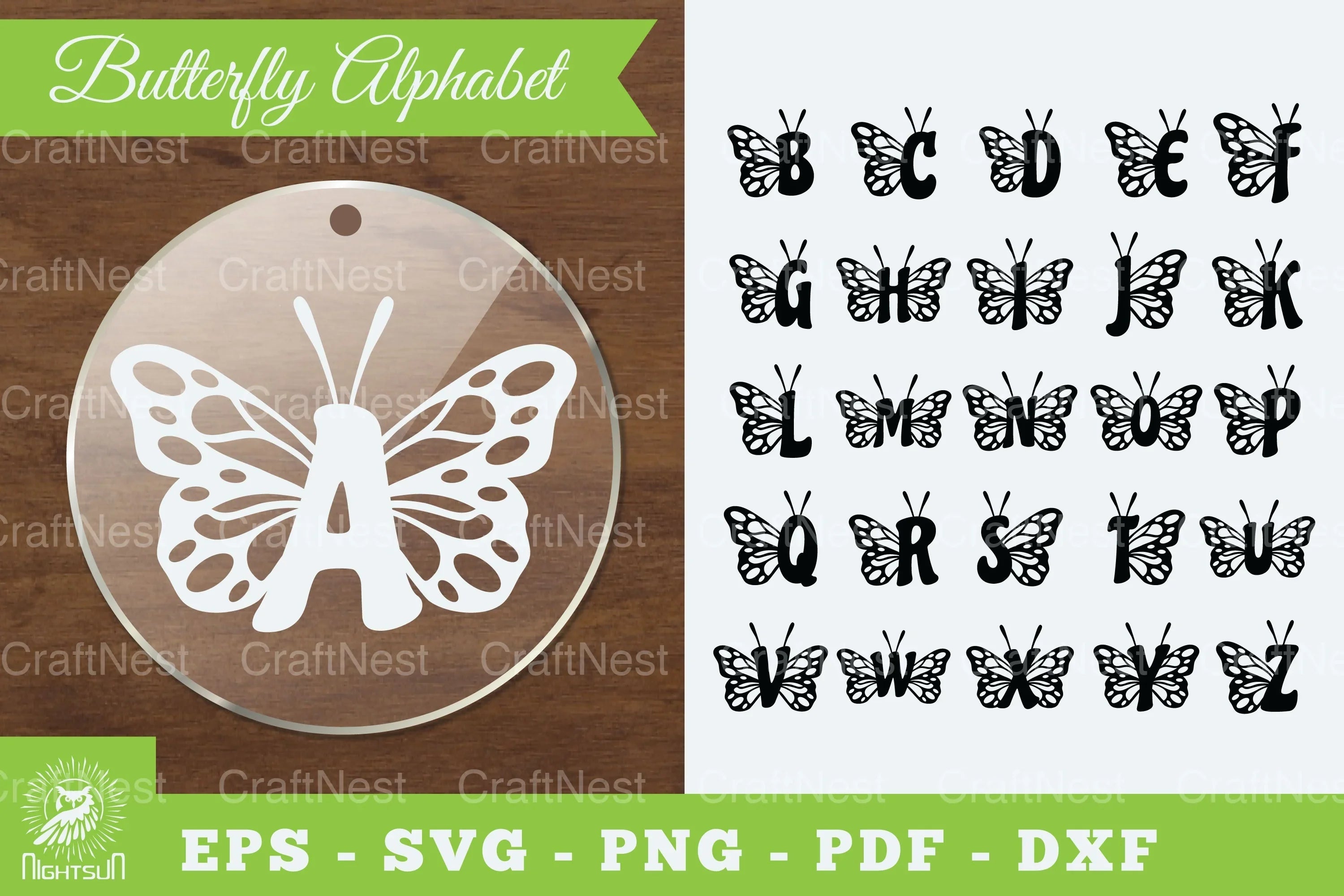 Butterfly Alphabet Silhouette Clipart Bundle - CraftNest - Digital Crafting and Art