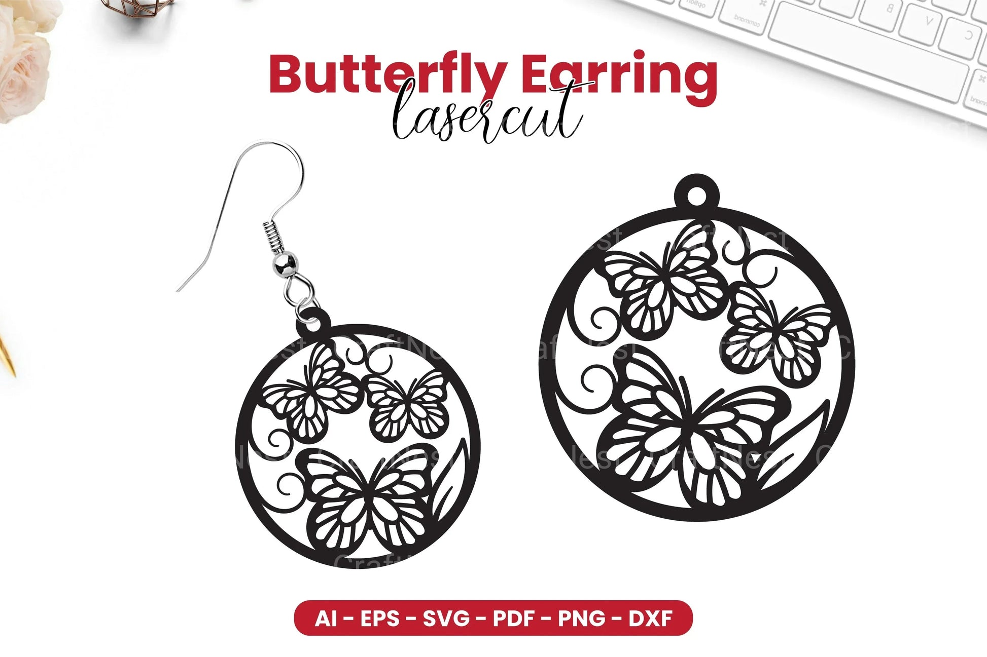 Butterfly Earring Laser Cut SVG Bundle - CraftNest - Digital Crafting and Art