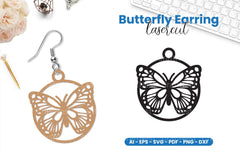 Butterfly Earring Lasercut SVG Bundle Clipart - CraftNest - Digital Crafting and Art
