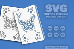 Butterfly Floral Greeting Card Clipart SVG Bundle - CraftNest - Digital Crafting and Art