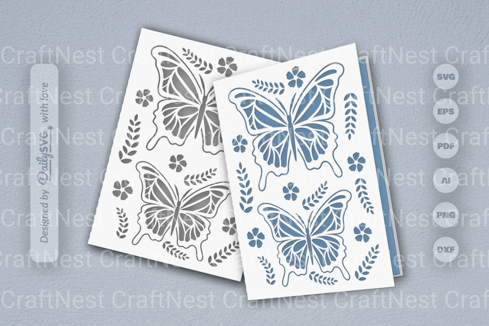 Butterfly Folk Art SVG Bundle 8 - CraftNest - Digital Crafting and Art