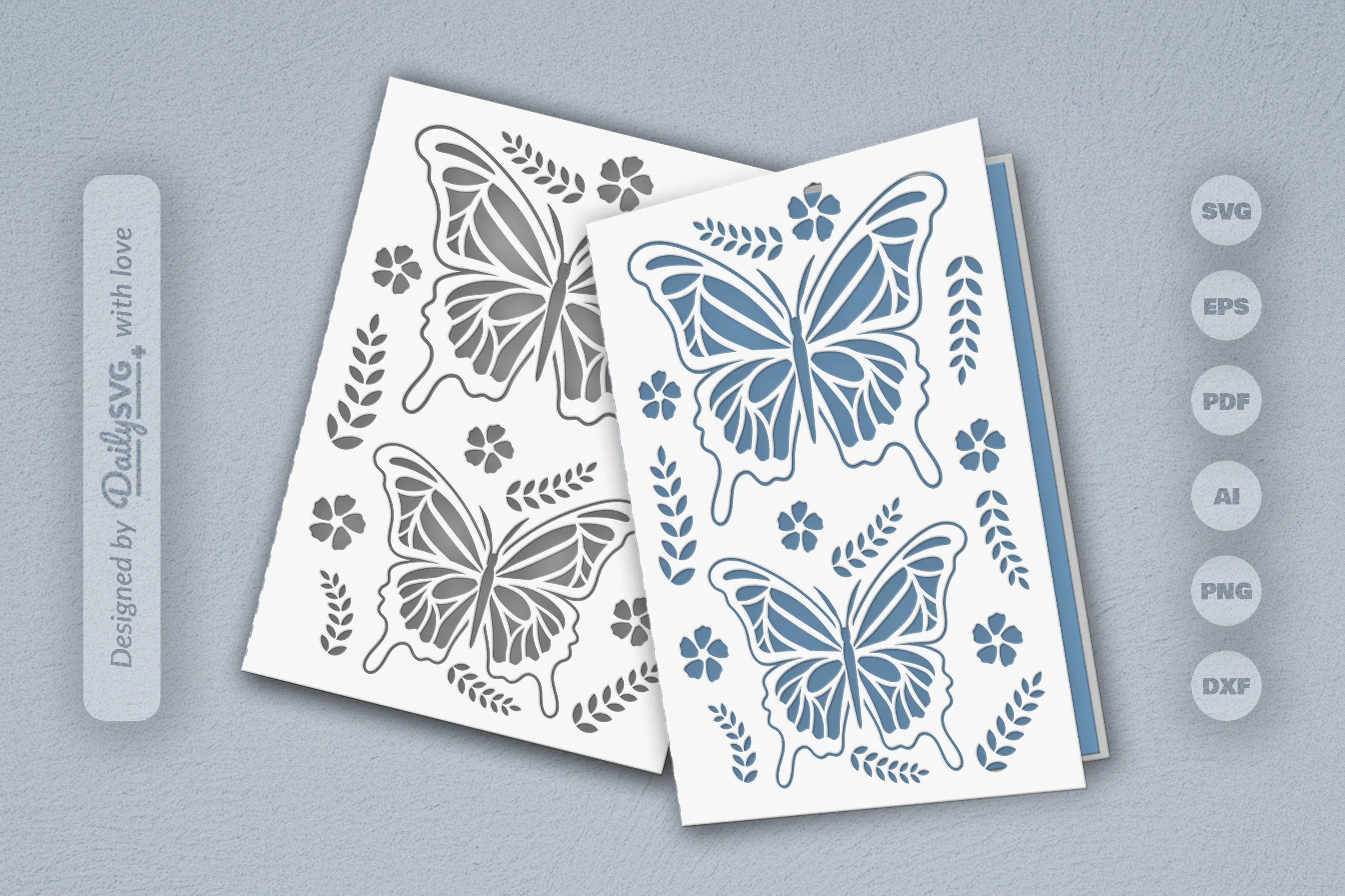 Butterfly Folk Art SVG Bundle 8 - CraftNest - Digital Crafting and Art