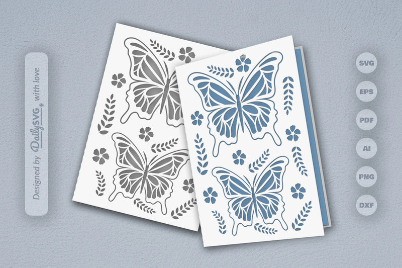 Butterfly Folk Art SVG Bundle 8 - CraftNest - Digital Crafting and Art