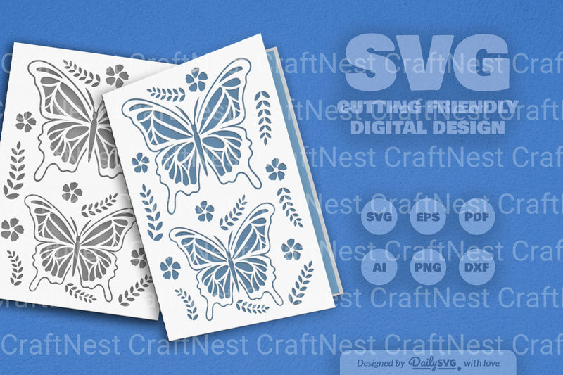 Butterfly Folk Art SVG Bundle 8 - CraftNest - Digital Crafting and Art