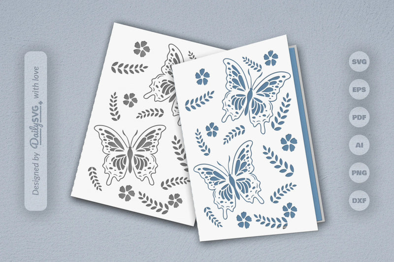 Butterfly Folk Art SVG Bundle 7 - CraftNest - Digital Crafting and Art