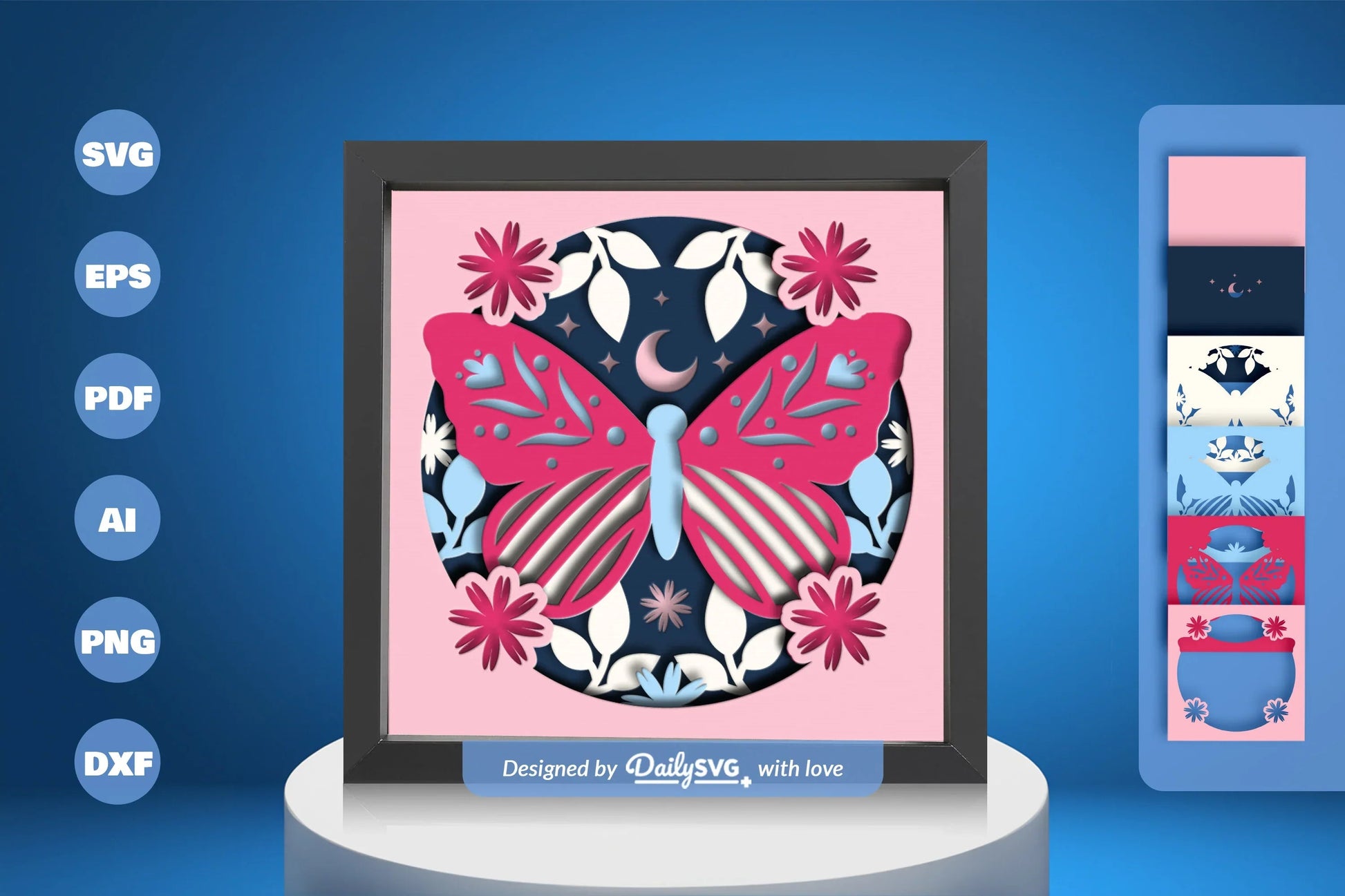 Butterfly Folk Art Papercut Square SVG Bundle - CraftNest - Digital Crafting and Art