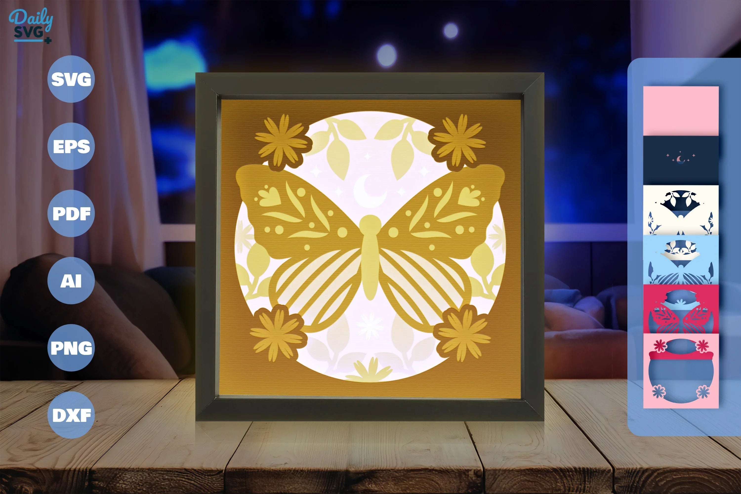 Butterfly Folk Art Papercut Square SVG Bundle - CraftNest - Digital Crafting and Art