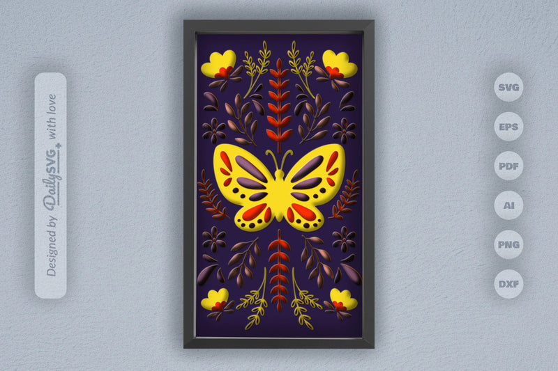 Butterfly Folk Art Papercut SVG Bundle - CraftNest - Digital Crafting and Art