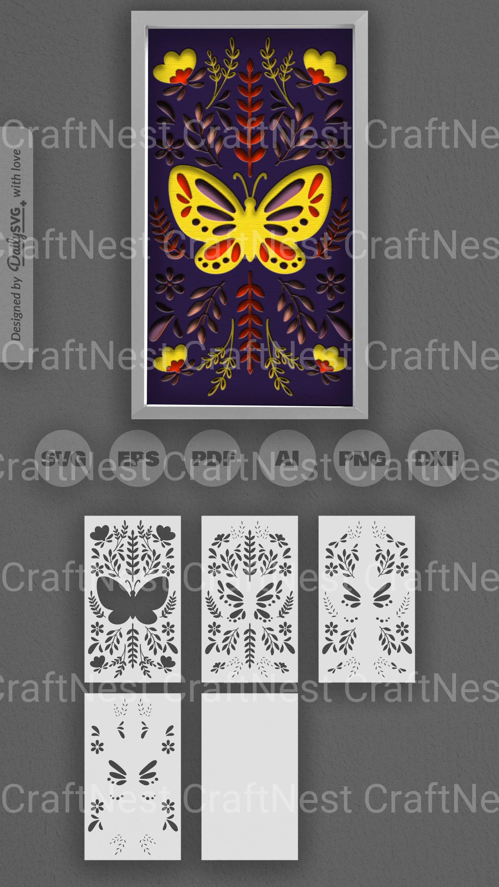 Butterfly Folk Art Papercut SVG Bundle - CraftNest - Digital Crafting and Art