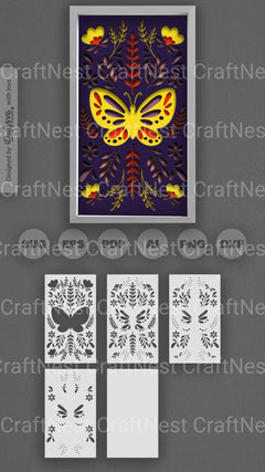 Butterfly Folk Art Papercut SVG Bundle - CraftNest - Digital Crafting and Art