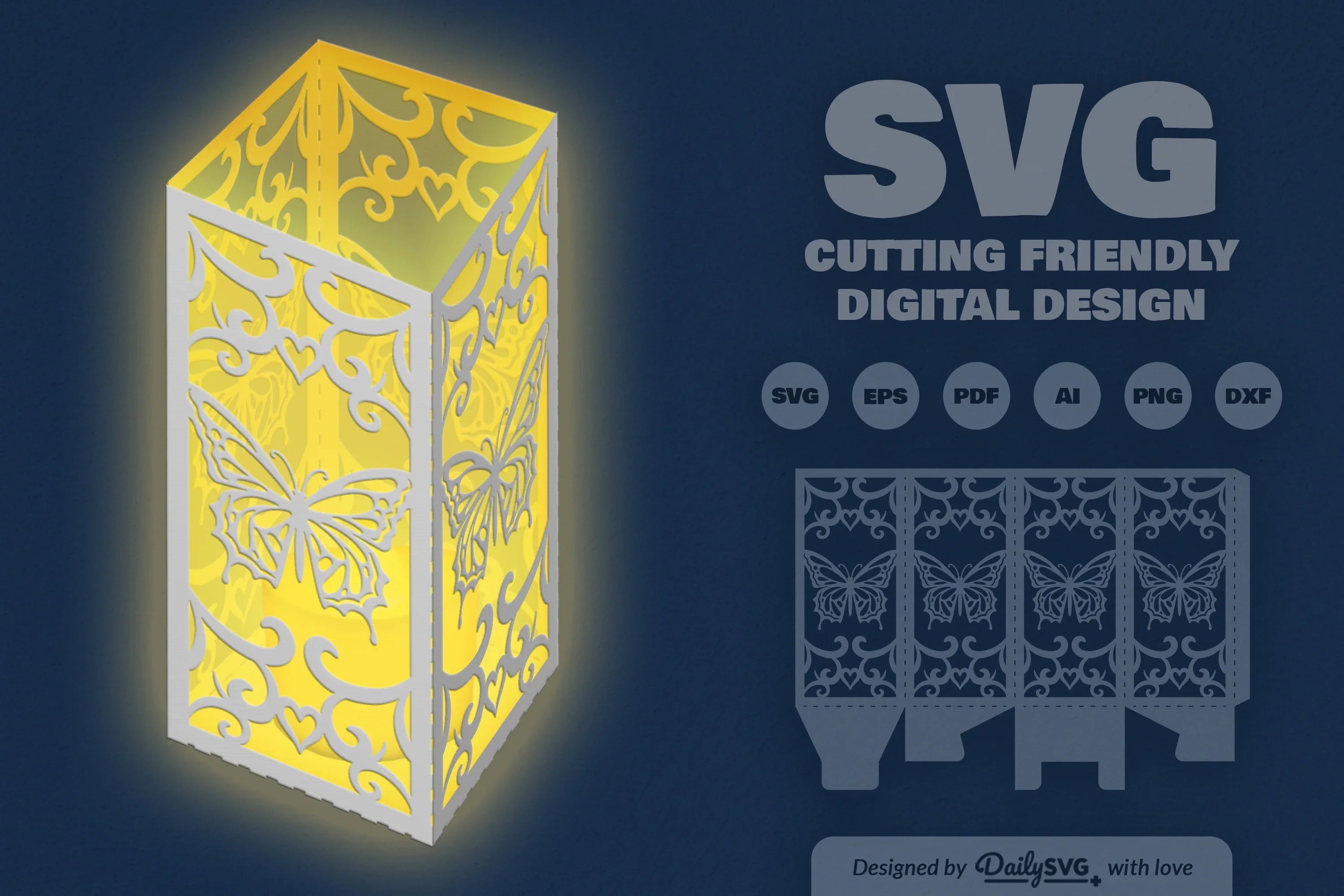 Butterfly Lantern Paper Cut Clipart - Daily SVG Bundles - CraftNest - Digital Crafting and Art