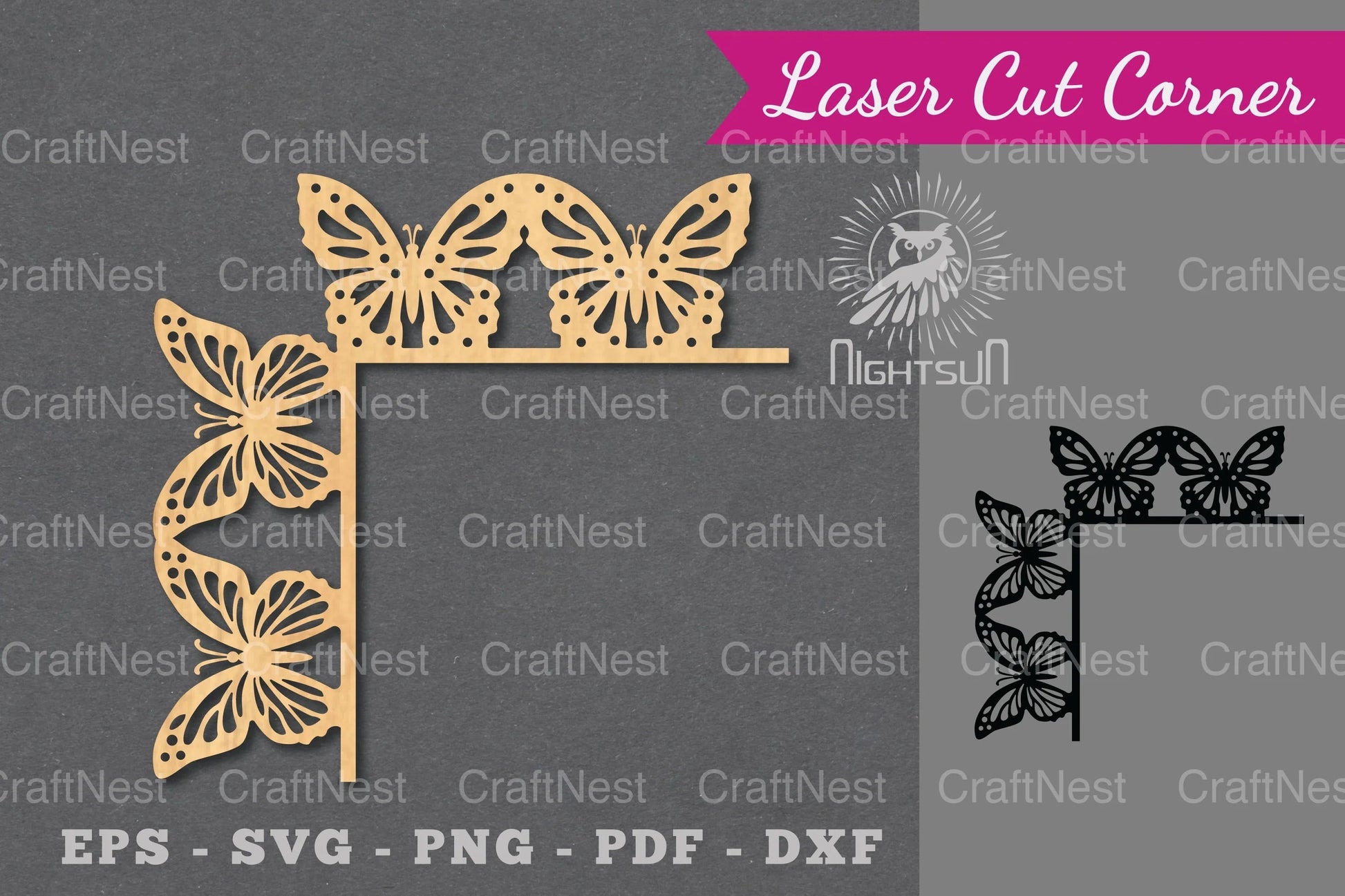 Butterfly Laser Cut Corner Design Bundle - CraftNest - Digital Crafting and Art