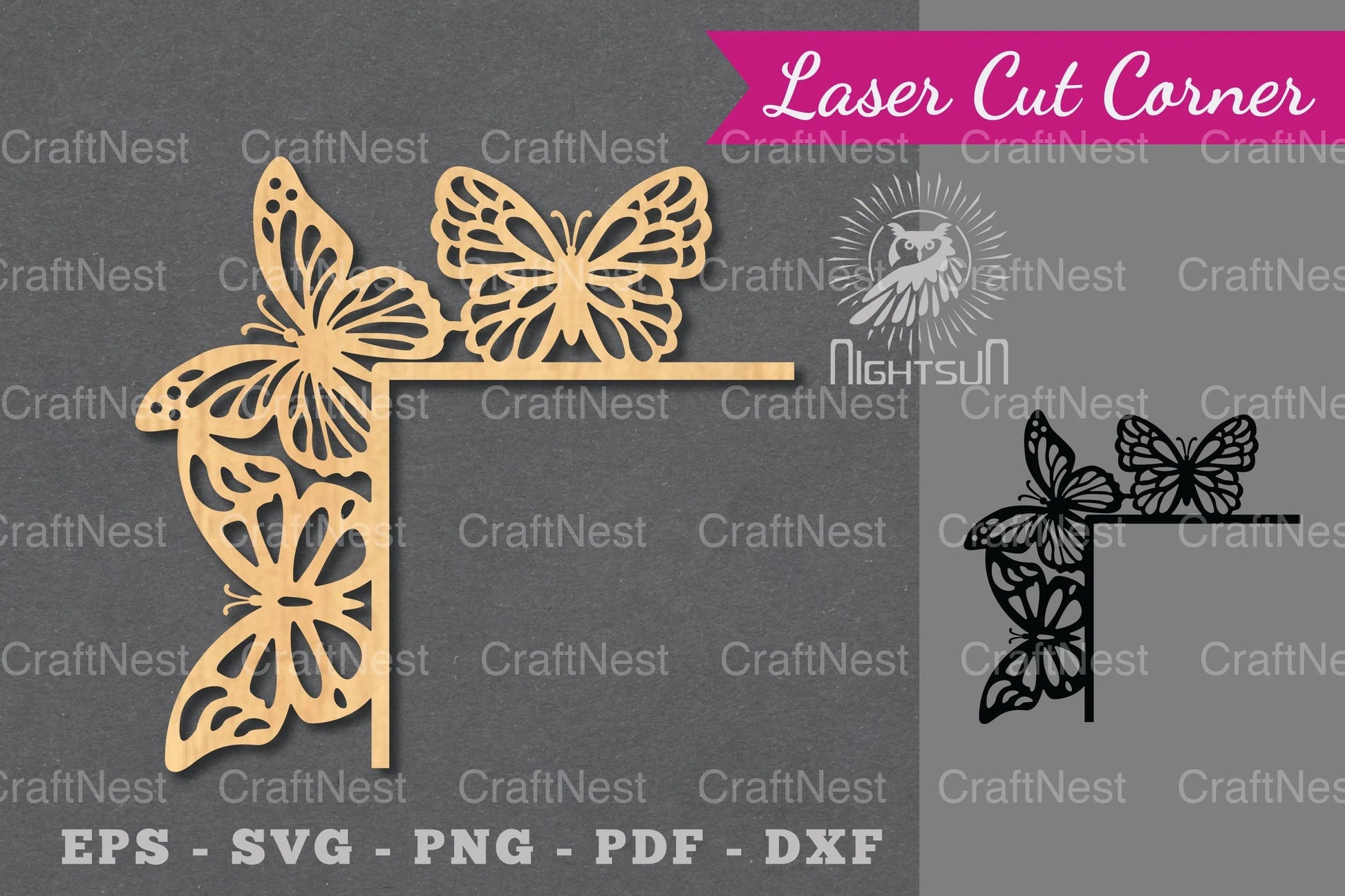 Butterfly Laser Cut Corner Design Bundle - CraftNest - Digital Crafting and Art