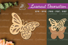 Butterfly Laser Cut Decoration Clipart Bundle - CraftNest - Digital Crafting and Art