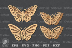 Butterfly Laser Cut Decoration Clipart Bundle - CraftNest - Digital Crafting and Art