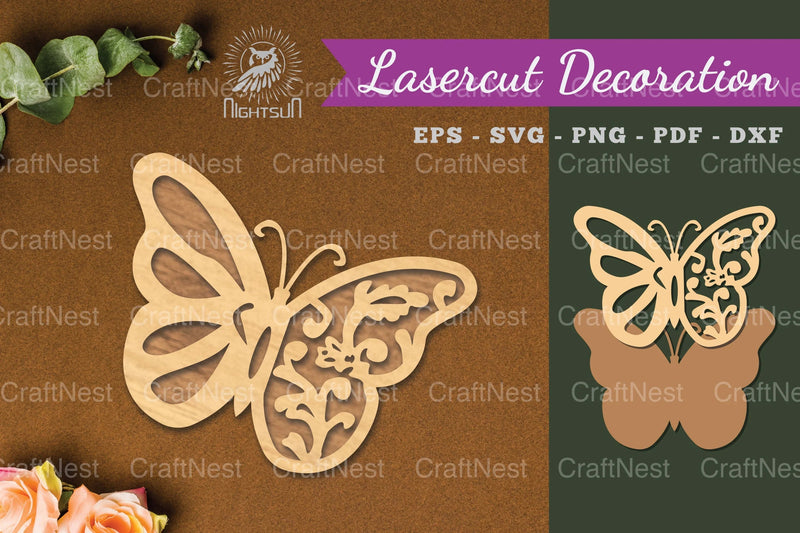 Butterfly Laser Cut Decoration Clipart Bundle - CraftNest - Digital Crafting and Art