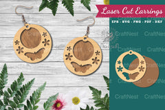 Butterfly Laser Cut Earrings Design Bundle - CraftNest - Digital Crafting and Art