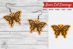 Butterfly Laser Cut Earrings SVG Bundle - CraftNest - Digital Crafting and Art