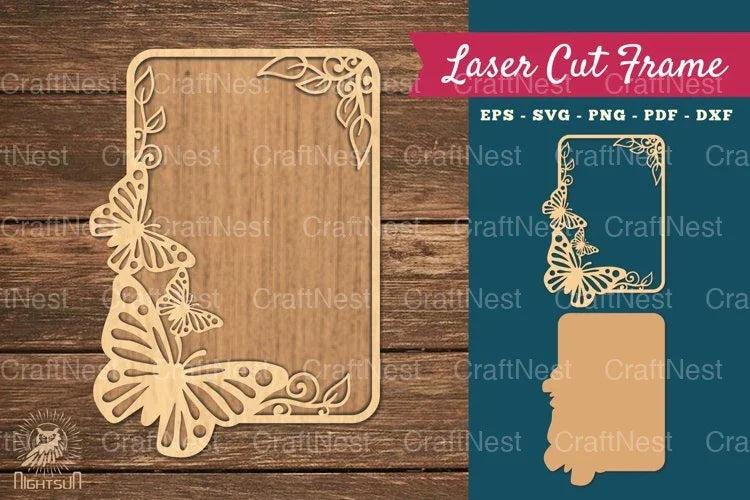 Butterfly Laser Cut Frame SVG Bundle - CraftNest - Digital Crafting and Art