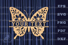 Butterfly Lasercut Split Monogram SVG Bundle - CraftNest - Digital Crafting and Art