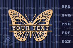 Butterfly Lasercut Split Monogram SVG Bundle - CraftNest - Digital Crafting and Art