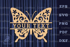 Butterfly Lasercut Split Monogram SVG Bundle - CraftNest - Digital Crafting and Art